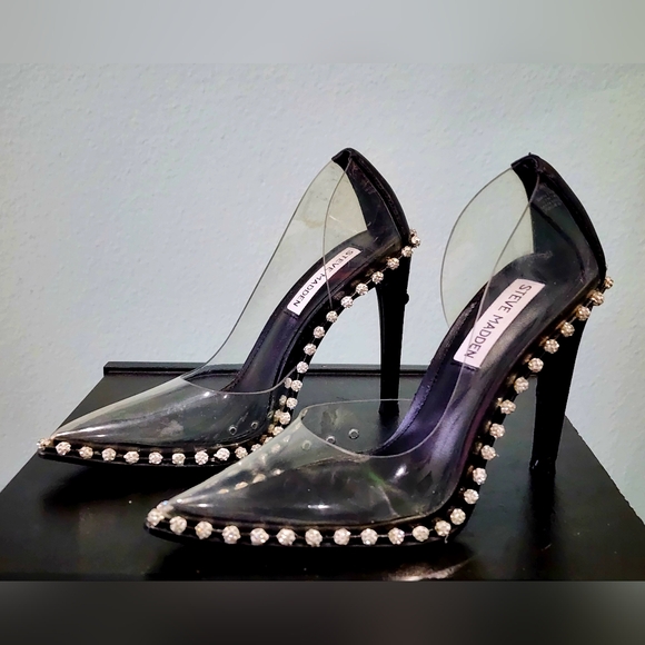 STEVE MADDEN | Verity Clear Stilletto Heels | Size 5M - Picture 5 of 9